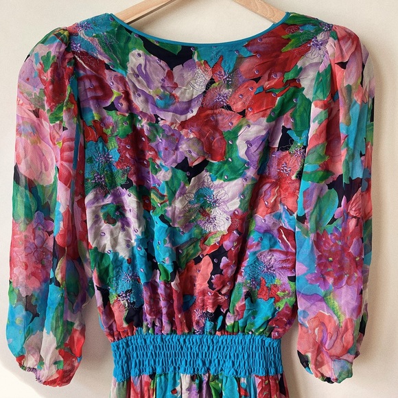 Diane Freis Floral Silk Dress - Picture 6 of 6